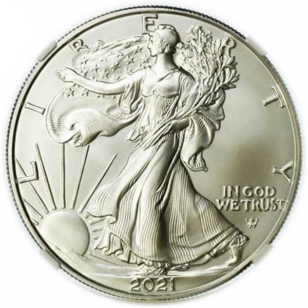 2021-W Burnished Type 2 Silver Eagle NGC MS-70