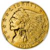 Image 1 : 1913 $2.50 Indian Head Gold Quarter Eagle NGC MS-61