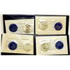 Image 2 : Set of 4 Silver Uncirculated Eisenhower Dollars 1971-1974 Blue Ikes in OGP