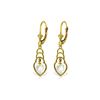 Genuine 1.25 ctw White Topaz Earrings 14KT Yellow Gold - REF-25H6X