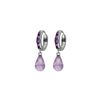 Genuine 5.35 ctw Amethyst Earrings 14KT White Gold - REF-43T6A