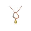 Genuine 2.28 ctw Citrine & Diamond Necklace 14KT Rose Gold - REF-40Y7F