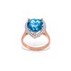 Genuine 6.44 ctw Blue Topaz & Diamond Ring 14KT Rose Gold - REF-69V6W