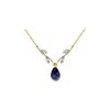 Genuine 1.52 ctw Sapphire & Diamond Necklace 14KT Yellow Gold - REF-35R9P