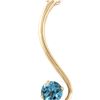 Genuine 0.55 ctw Blue Topaz Necklace 14KT Yellow Gold - REF-26T2A