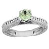 Image 1 : 0.57 CTW Amethyst & Diamond Ring 14K White Gold - REF-53X2M