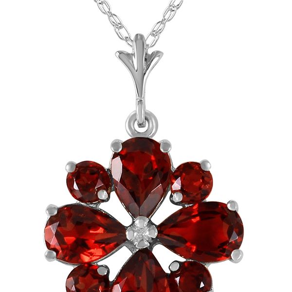 Genuine 2.43 ctw Garnet Necklace 14KT White Gold - REF-29Z7N