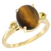 Image 1 : 2.54 CTW Tiger Eye & Yellow Sapphire Ring 10K Yellow Gold - REF-22K4W