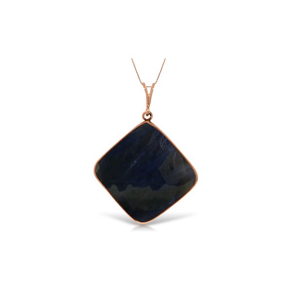 Genuine 21.75 ctw Sapphire Necklace 14KT Rose Gold - REF-77P2H