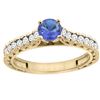 Image 1 : 0.89 CTW Tanzanite & Diamond Ring 14K Yellow Gold - REF-64X8M