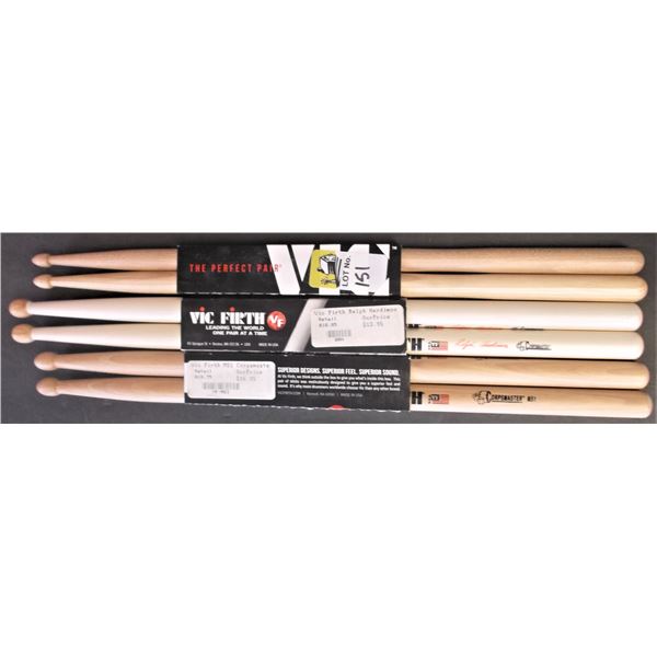Vic Firth Drumsticks - THREE PAIRS - See Description for Details