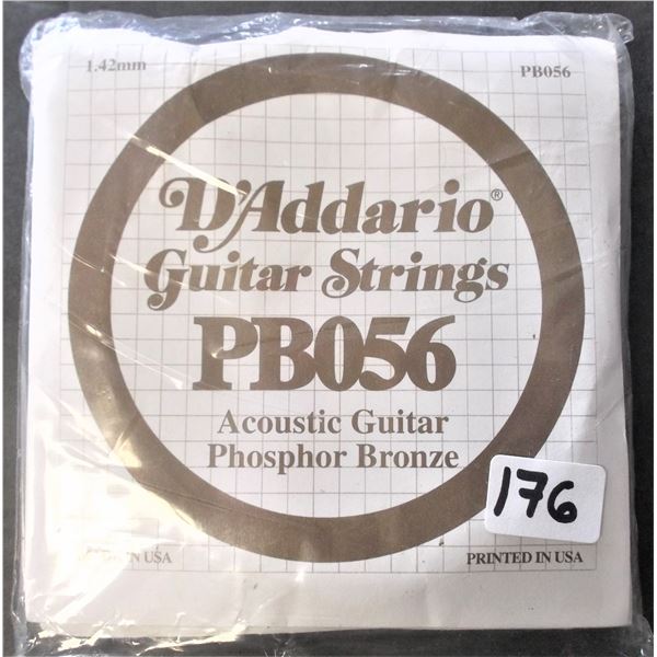 D'Addario PB056 Phosphor Bronze Wound Acoustic Guitar Single String, .056 PB056 - 5 Total