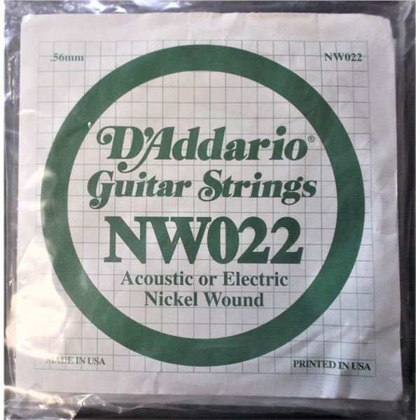 D'Addario NW022 Acoustic/Electric Nickel Wound Single String - 6 Total