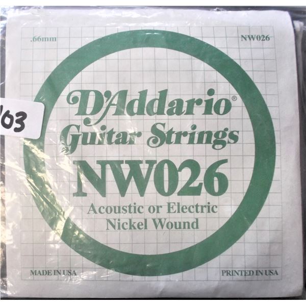 D'Addario Nickel Wound Single String Various Sizes - 6 Total - See Description for Details
