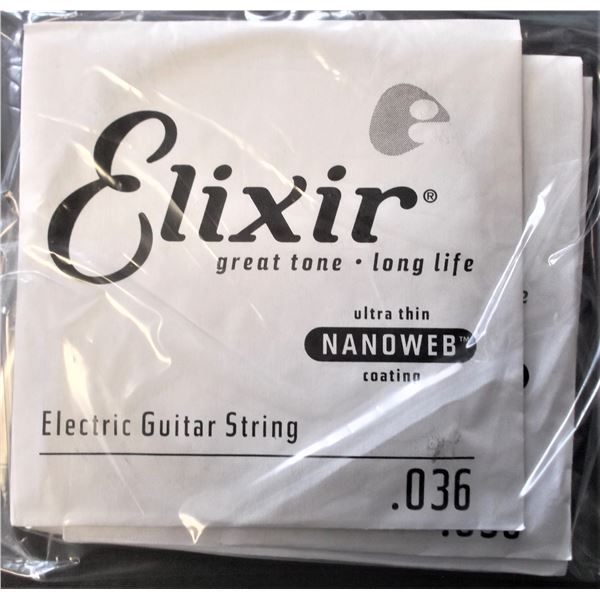 Elixir Electric Guitar Single String Nanoweb Coating Size .036 - 7 Total