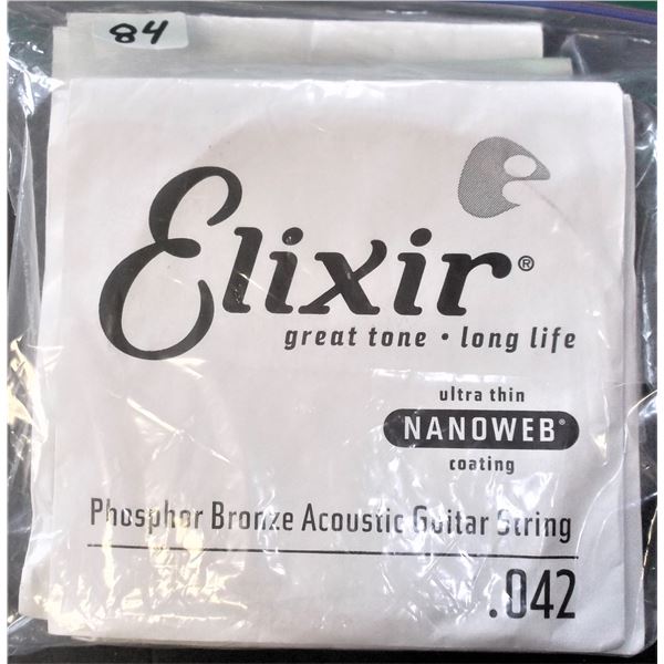 Elixir Phosphor Bronze Acoustic Guitar Single Strings Nanoweb Coating Size .042 - 20 Total
