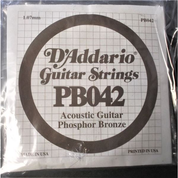 D'Addario PB042 Phosphor Bronze Wound Acoustic Guitar Single String, .042 PB042 - 10 Total