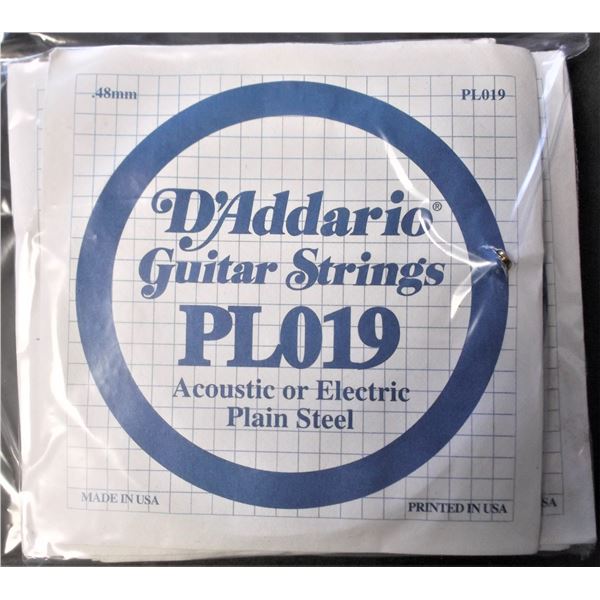 D'Addario Acoustic/Electric Plain Steel Single Guitar Strings - Various Sizes - 9 Total