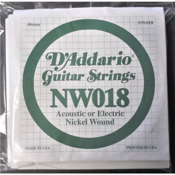 D'Addario NW018 Acoustic/Electric Nickel Wound Single String - 12 Total