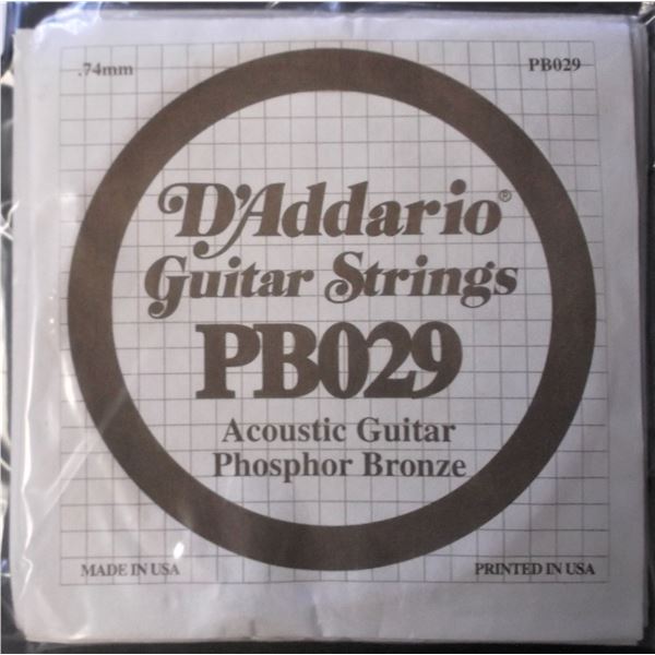 D'Addario PB029 Phosphor Bronze Wound Acoustic Guitar Single String -  7 Total