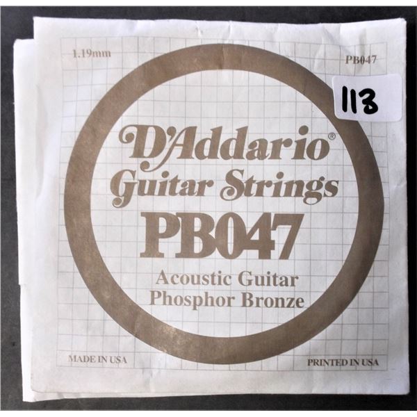 D'Addario PB047 Phosphor Bronze Wound Acoustic Guitar Single String - 3 Total