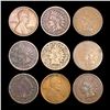 Image 1 : 1859-1918 1C Indian Head & Wheat Set of 9 NICELY