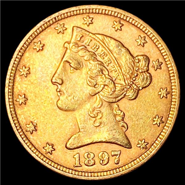 1897 $5 Gold Half Eagle UNCIRCULATED