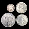 Image 1 : 1918-1941 $1 Peace, 50C WL, 5C Buffalo Set of 4