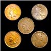 Image 1 : 1899-1916 1C Indian Head & Wheat Set of 5 NEARLY