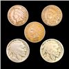 Image 1 : 1882-1918 1C Indian Head, 5C Buffalo Set of 5