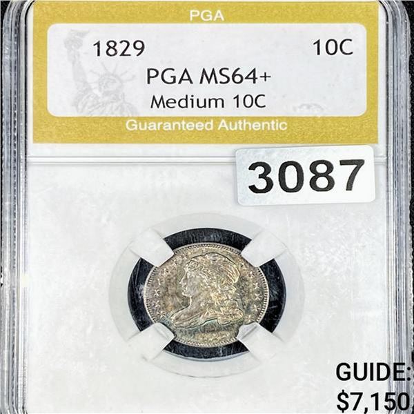 1829 Capped Bust Dime PGA - Medium 10C MS64+