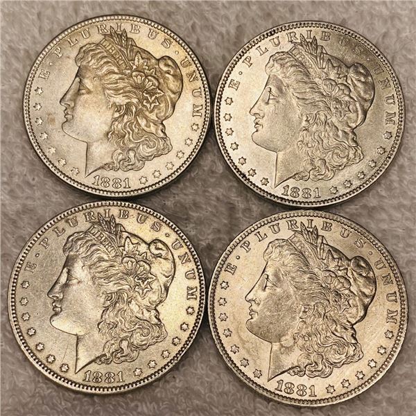 4 Morgan Silver Dollars UNCIRCULATED