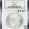 Image 1 : 1881-S Morgan Silver Dollar NGC - MS65
