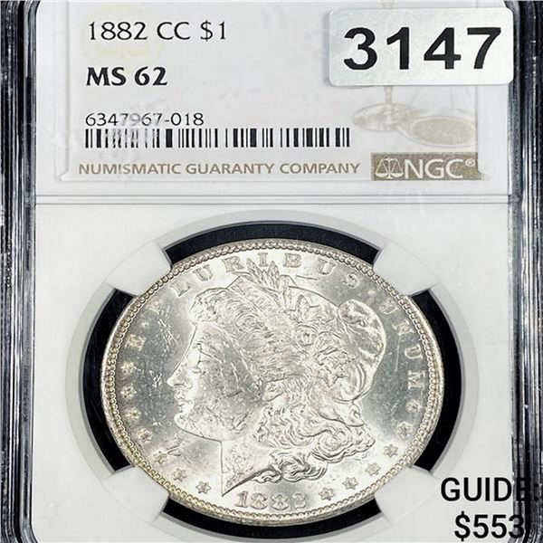 1882-CC Morgan Silver Dollar NGC - MS62