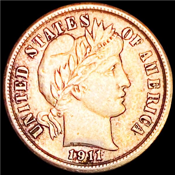 1911 Barber Dime NEARLY UNCIRCULATED