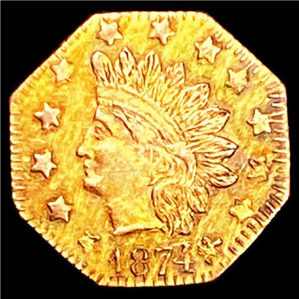 1874/3 1/2 California Dollar GEM PROOF