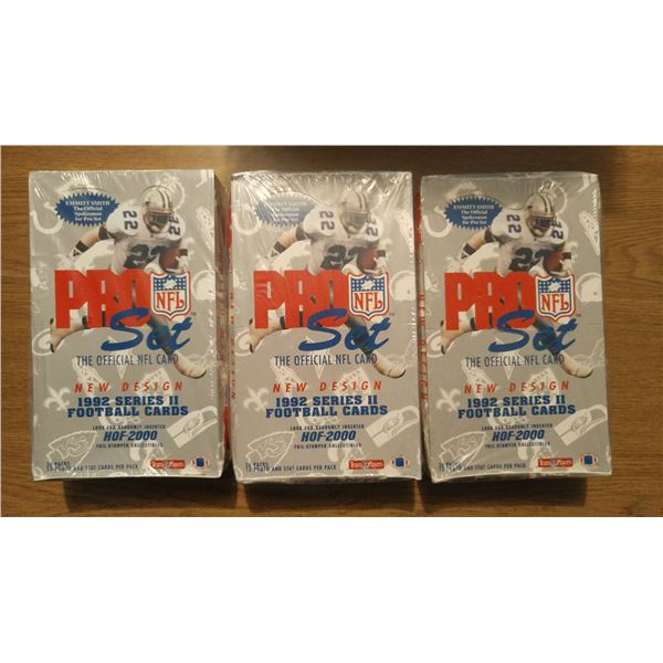 3 x 1992 PRO SET SERIES 2 NFL Football UNOPENED SEALED Boxes LOT OF 3 BOXES