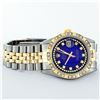 Image 4 : Rolex Mens 2 Tone Blue Vignette String Pyramid Diamond Datejust Wristwatch