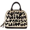 Image 1 : Louis Vuitton White Black Glazed Leather Graffiti Limited Edition Alma PM Bag