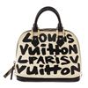 Image 2 : Louis Vuitton White Black Glazed Leather Graffiti Limited Edition Alma PM Bag