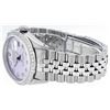 Image 9 : Rolex Mens Stainless Steel Purple Diamond 36MM Datejust Wristwatch Serviced Poli