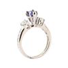 Image 4 : 1.23 ctw Blue Sapphire and Diamond Ring - 14KT White Gold