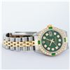 Image 5 : Rolex Ladies 2 Tone Green Diamond & Emerald Datejust Wristwatch