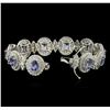 Image 3 : 14KT White Gold 11.11 ctw Tanzanite and Diamond Bracelet