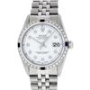 Image 2 : Rolex Mens Stainless Steel White Diamond & Sapphire 36MM Datejust Wristwatch