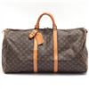 Image 2 : Louis Vuitton Brown Monogram Canvas Leather Keepall 60 cm Duffle Bag Luggage