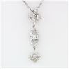 Image 2 : Vintage 14k White Gold 1.63 ctw Princess & Marquise Diamond Drop Dangle Pendant