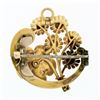 Image 3 : Antique Art Nouveau 14K Gold Diamond Flower Enamel Scroll Repousse Brooch Pin