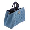Image 2 : Gucci Light Blue Wash Matelasse Denim Small GG Satchel Bag