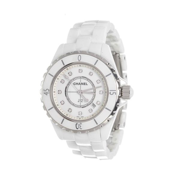 Chanel White J12 Pave Quartz Watches